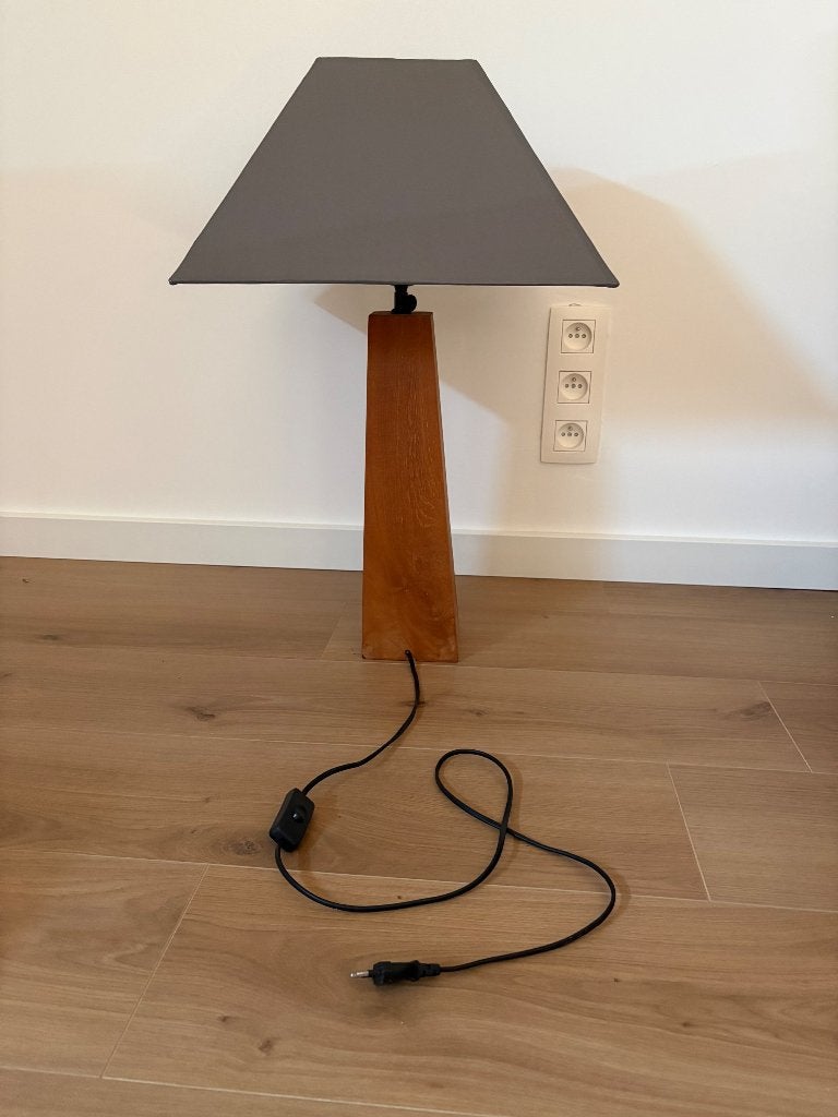Lamp op voet in teak, Overige merken, Landelijk, Zo goed als nieuw, Hout