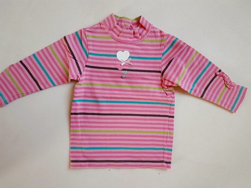 ORCHESTRA - Sous-pull/blouse rose à lignes - T.12 mois/74cm, Enlèvement ou Envoi, Utilisé, Chemisette ou Manches longues, Fille