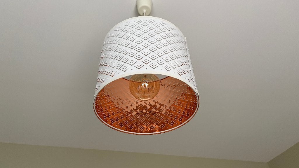 Abat-jour blanc avec finition métallisée orange - très joli, Maison & Meubles, Lampes | Abat-jour, Suspension, Rond, 30 cm, Enlèvement
