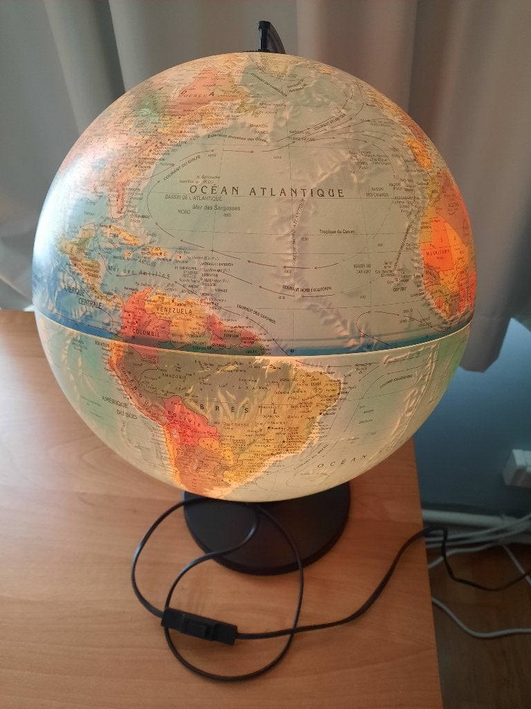 Globe Terrestrial Scanlobe bureaulamp, Ophalen, Draaibaar, Kunststof, 30 cm