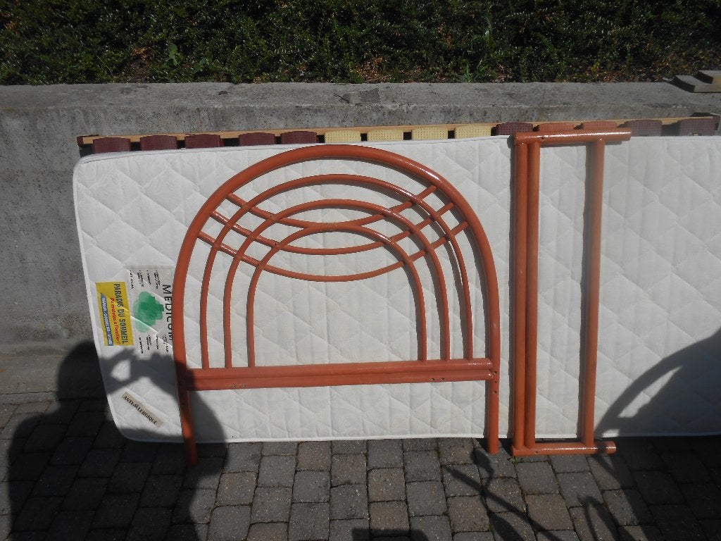 !!! STOP !!! lit complet 1 personne en rotin, Maison & Meubles, 90 cm, Brun, Enlèvement, Une personne