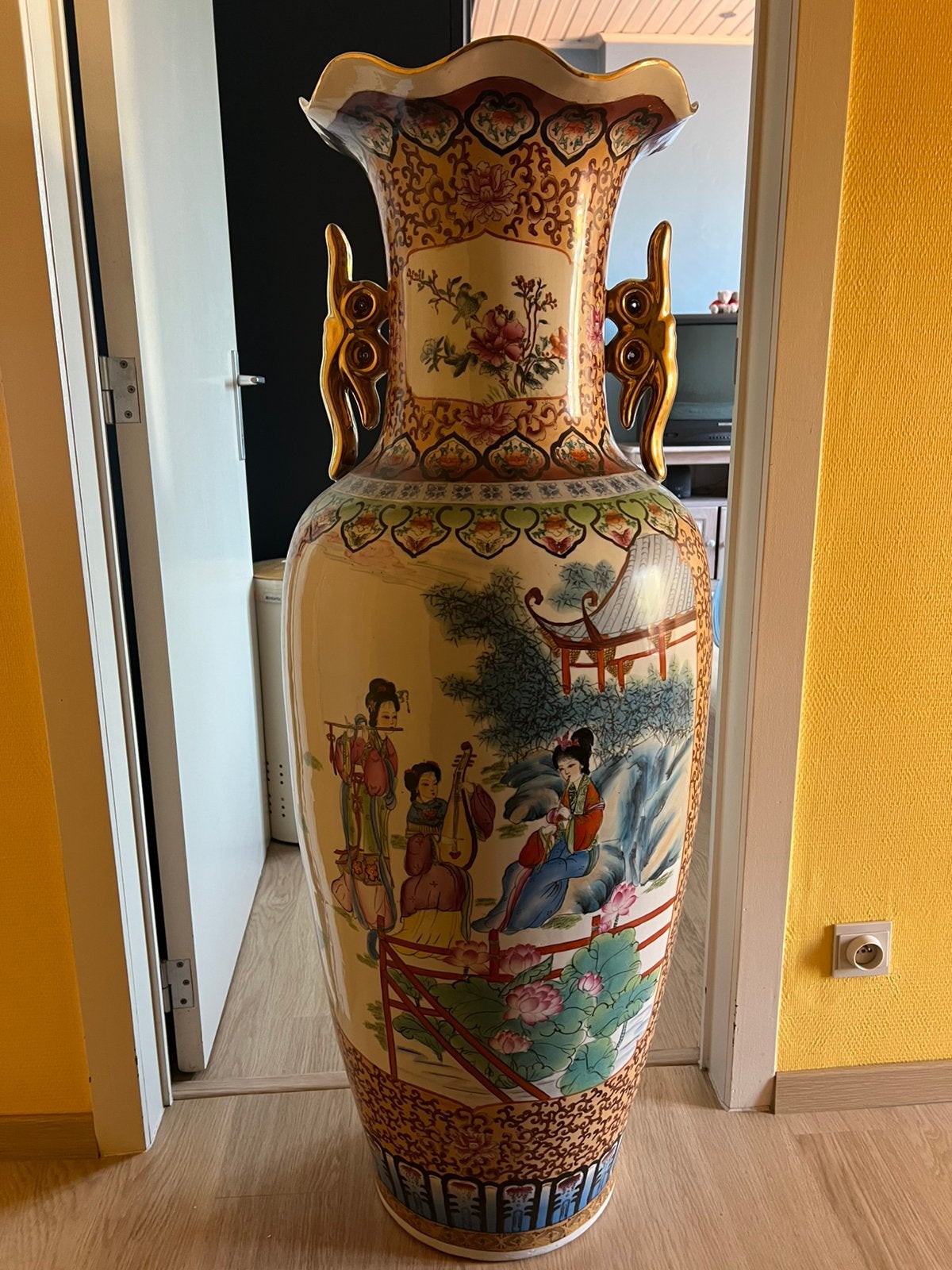 Grote Chinese porseleinen vloervaas 1m, Antiek en Kunst, Antiek | Vazen, Ophalen