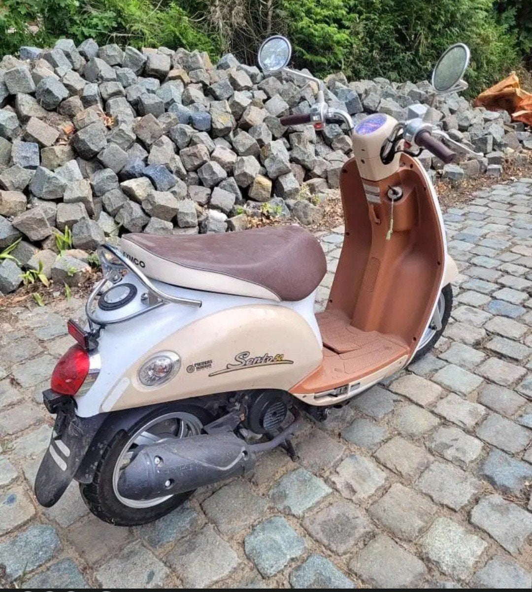 Kymco Sento 50cc blanc et beige - Très bon état, Autres modèles, Enlèvement ou Envoi, Classe B (45 km/h), Utilisé