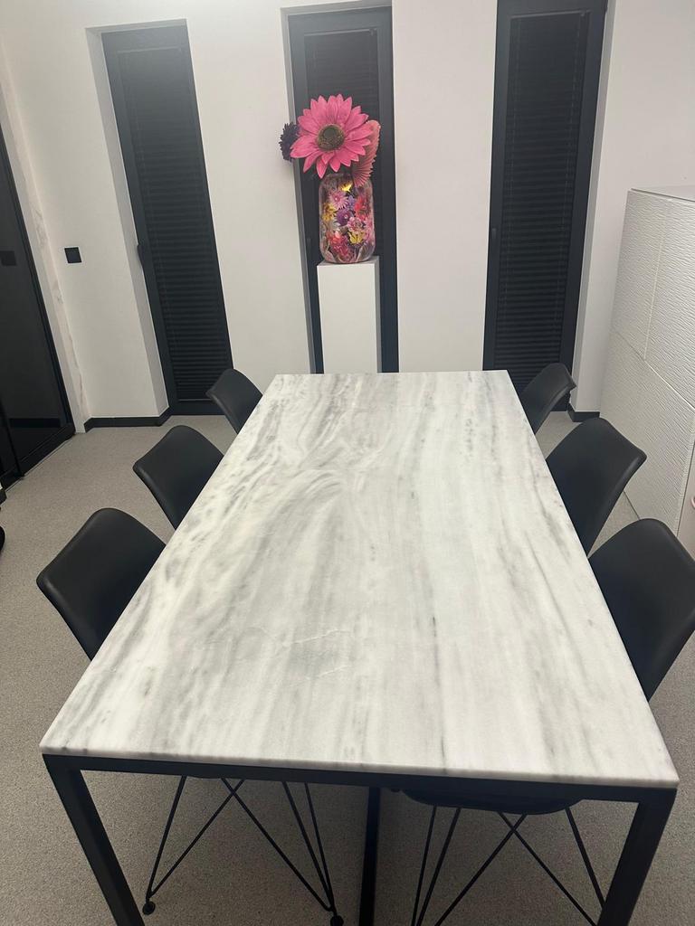 Marmer eettafel, Ophalen, Overige materialen, Gebruikt, Vierkant