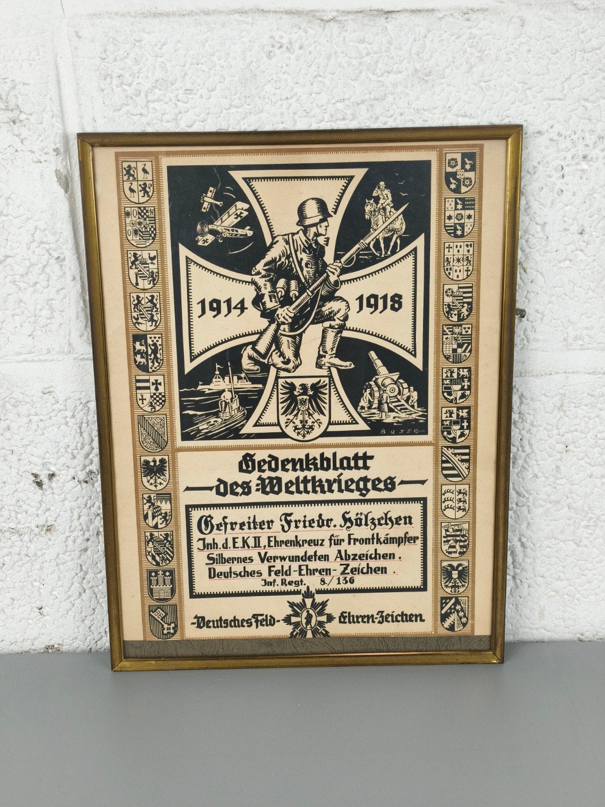 Duitse gedenkkader WO1, Enlèvement ou Envoi, ., ., .