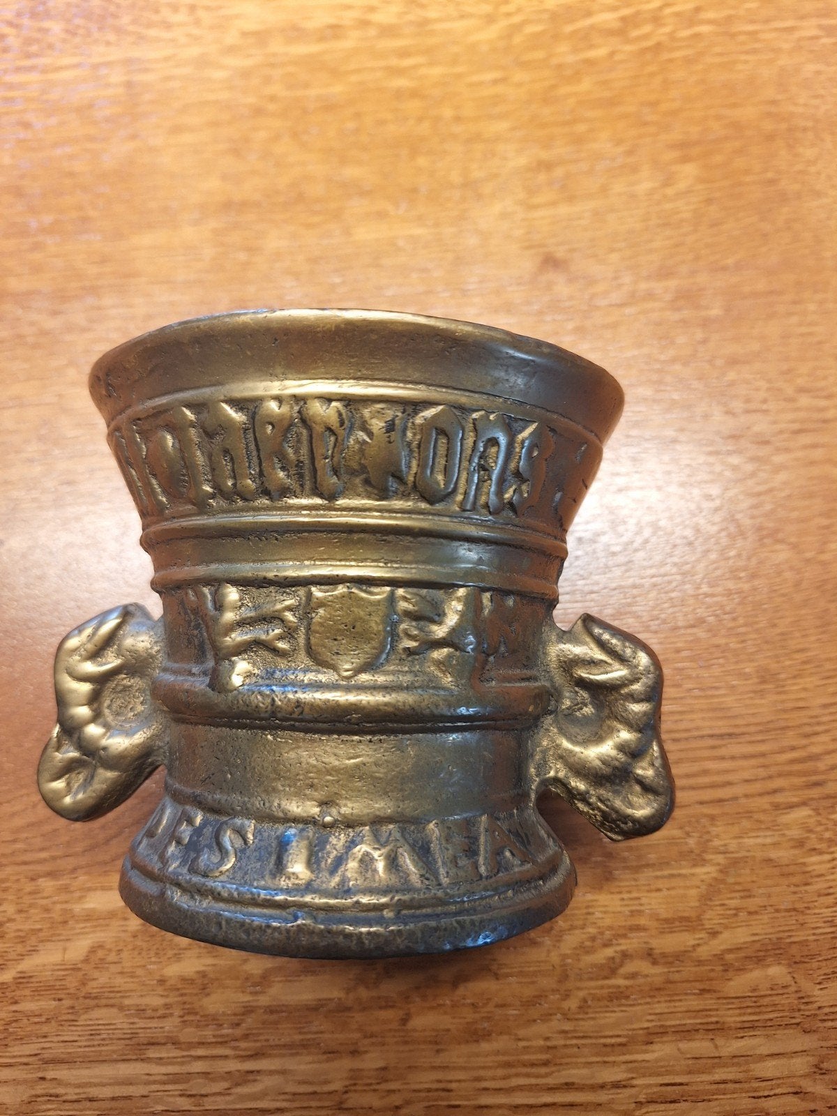 Gedecoreerde bronzen vijzel, Antiek en Kunst, Ophalen