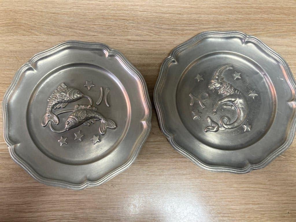 2 tinnen borden, Antiek en Kunst, Antiek | Tin, Ophalen of Verzenden
