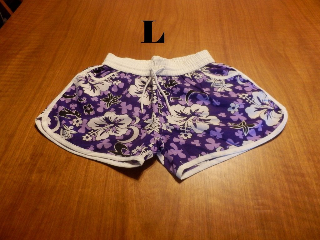 (2)- short femme t.L violet blanc - neuf -, Maat 38/40 (M), Kort, Paars, Nieuw
