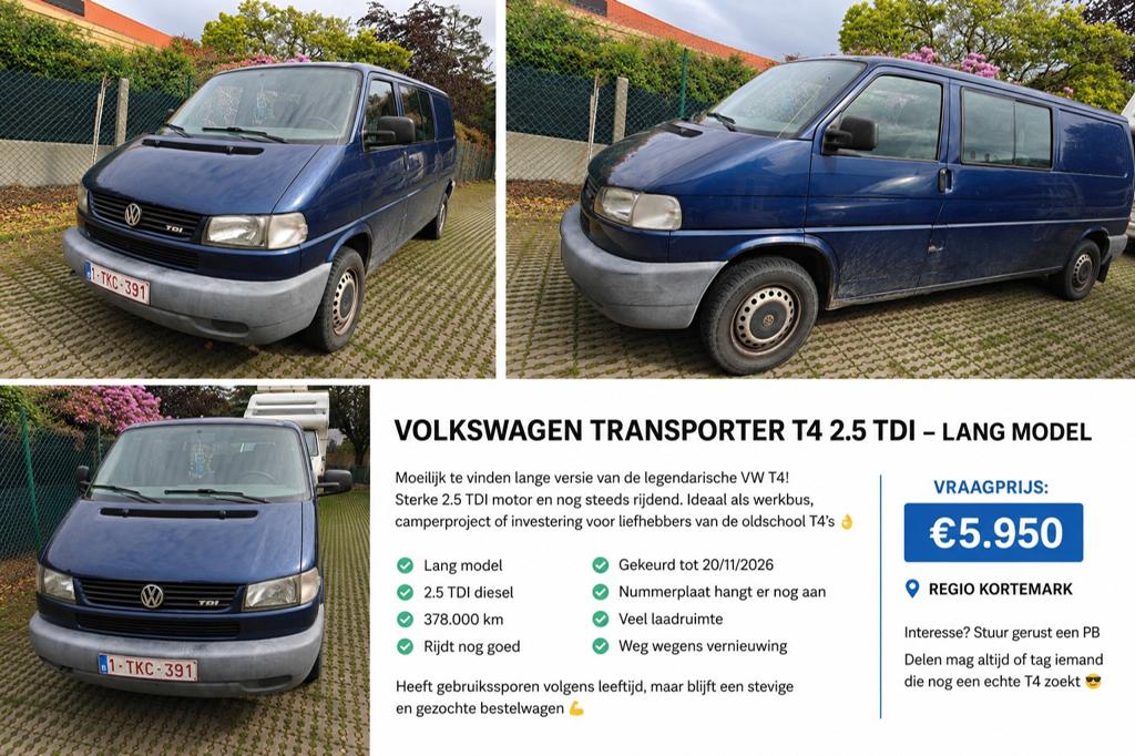 Volkswagen Transporter T4 2.5 TDI – LANG MODEL, Ophalen