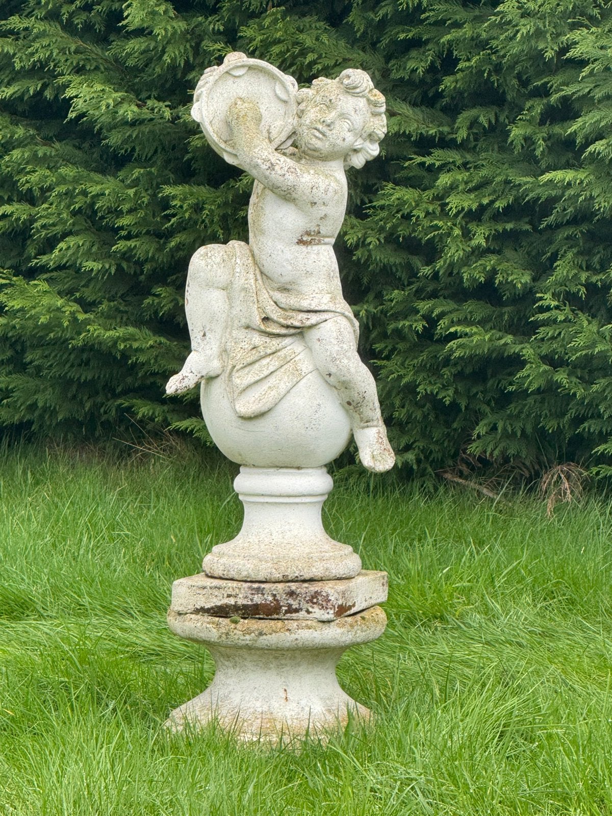 tuinbeeld engel, Tuin en Terras, Tuinbeelden, Ophalen, Gebruikt, Steen, Engelenbeeld
