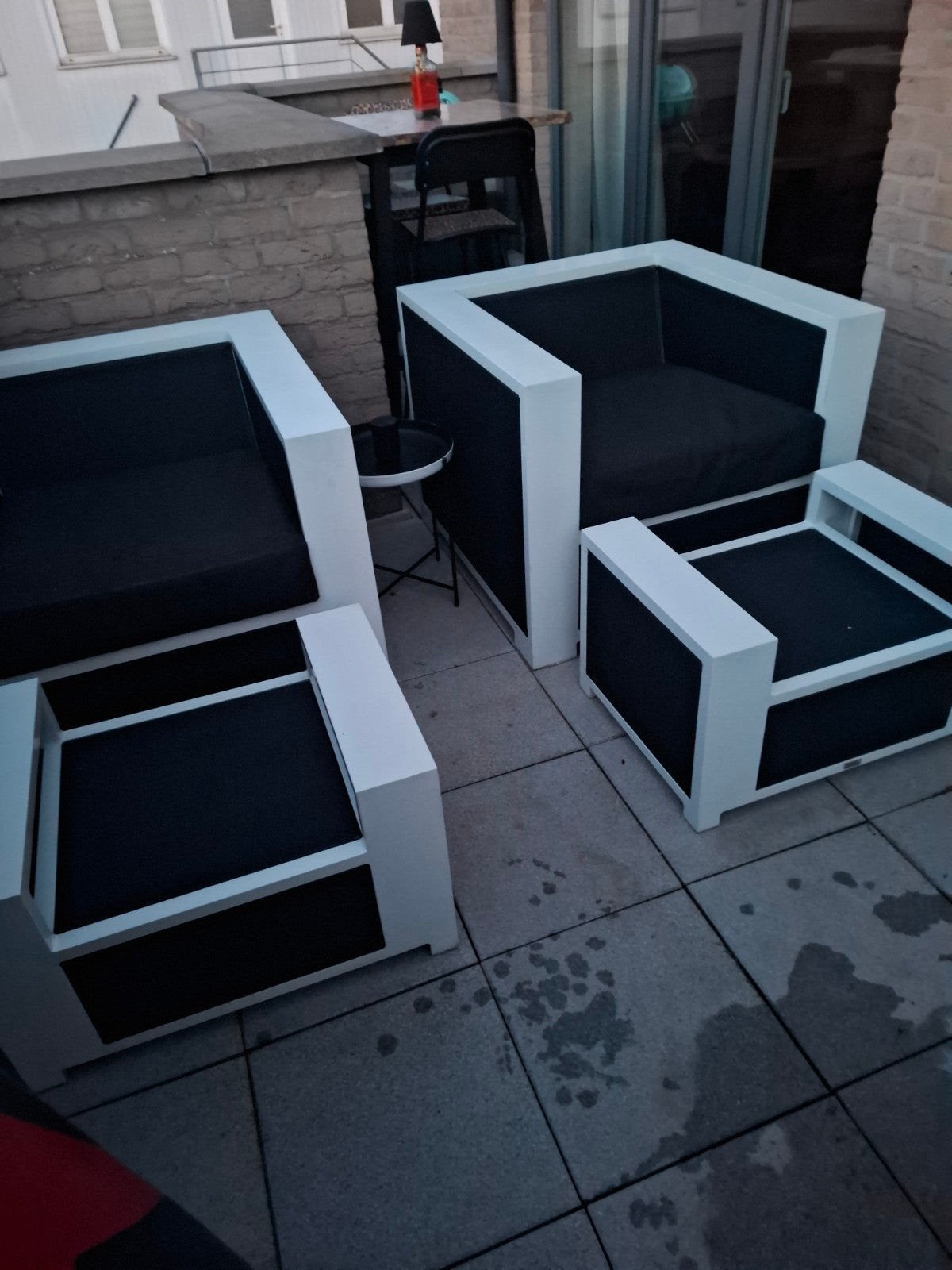 aluminum lounge zetels met voetbank topmerk LIVE, Tuin en Terras, Tuinsets en Loungesets, Aluminium, Zo goed als nieuw, Loungeset