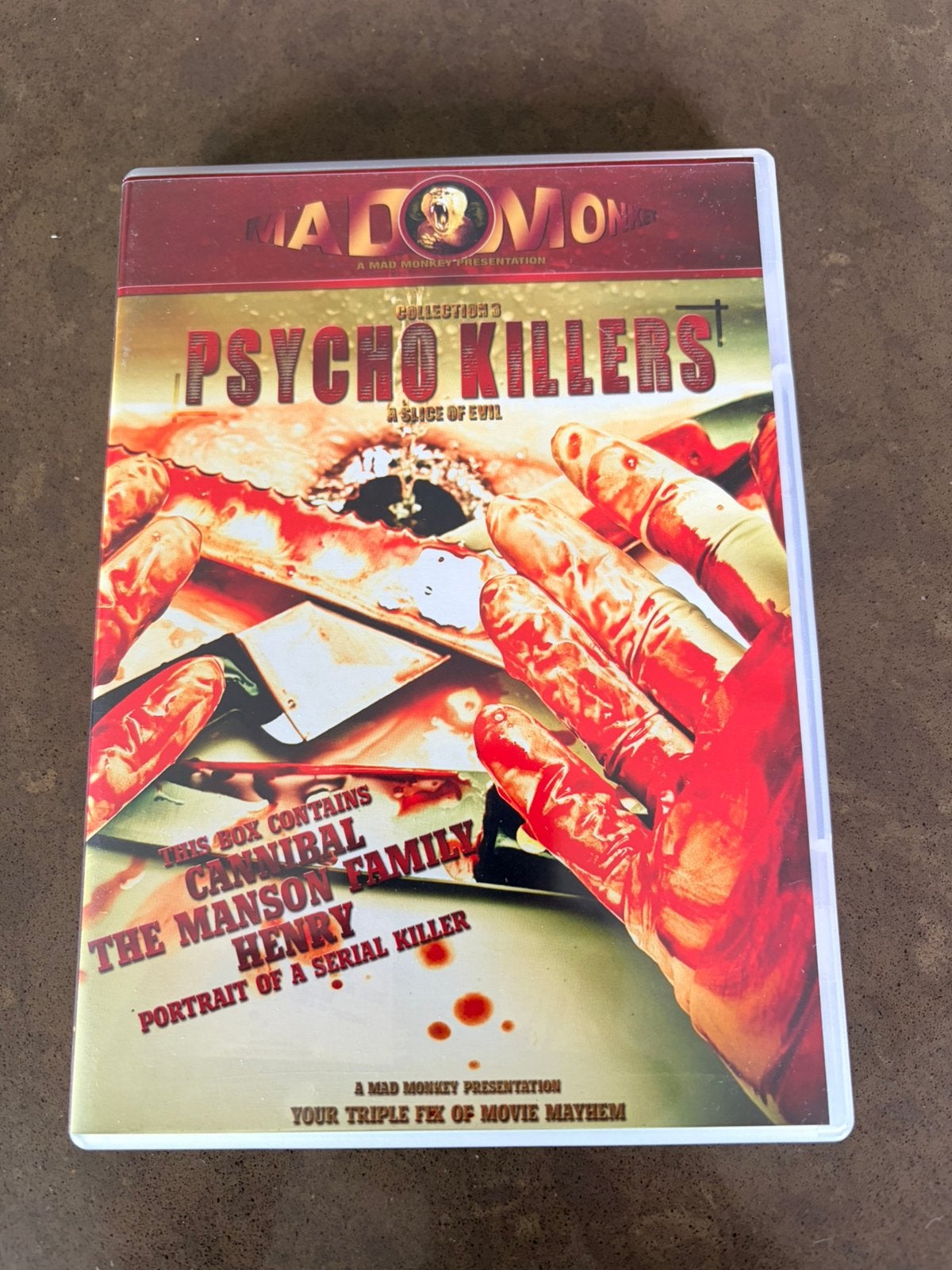 3 DVD Mad Monkey Collection: Psycho Killers, Engels, Ophalen of Verzenden, Zo goed als nieuw, Inclusief doosje