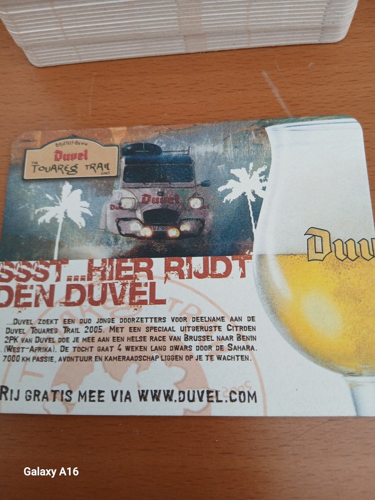 80 originele Duvel Touareg Trail 2005 bieronderzetters, Ophalen of Verzenden, Nieuw, Duvel