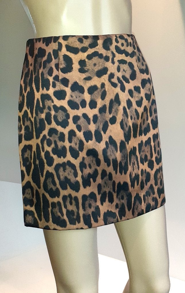 Rok luipaard satijn look H&M XS, Enlèvement ou Envoi, Au-dessus du genou, Comme neuf, Brun