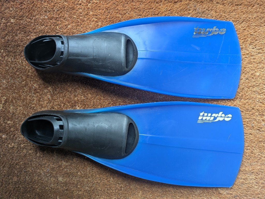 Palmes et planche d'apprentissage à la natation, Sports nautiques & Bateaux, Enlèvement ou Envoi, Utilisé, Palmes de natation ou de plongée
