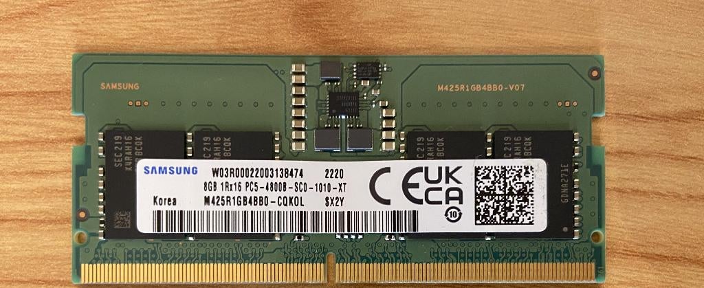 Samsung 8 GB DDR5 4800 MHz SO-DIMM-laptop RAM, Computers en Software, RAM geheugen, Gebruikt, 8 GB, Ophalen of Verzenden, DDR5