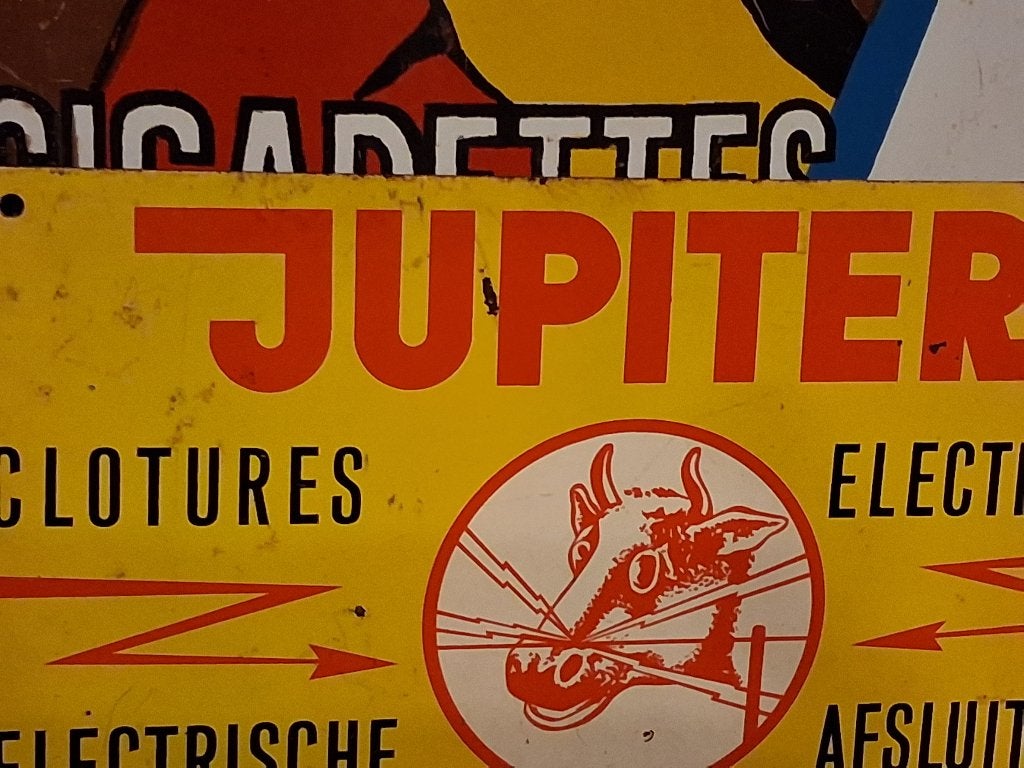 Te koop deze mooie tinnen trui, Verzamelen, Merken en Reclamevoorwerpen, Gebruikt, Reclamebord, Ophalen of Verzenden