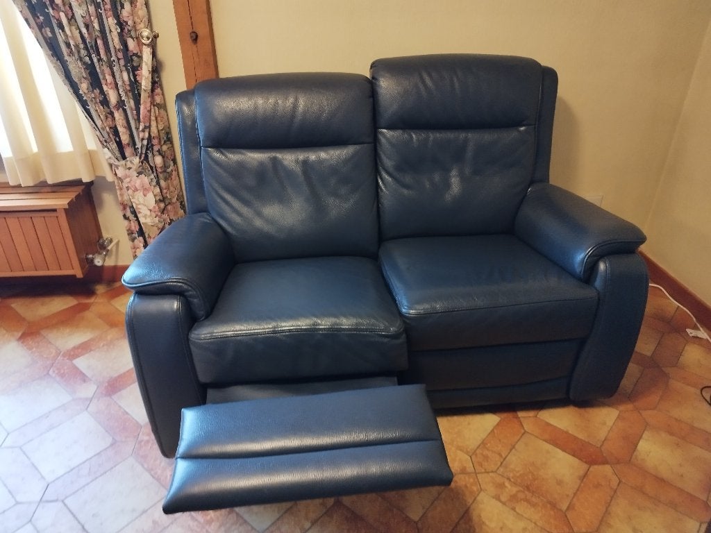 Lederen tweezit, Ophalen, Klassiek, 150 tot 200 cm, Tweepersoons
