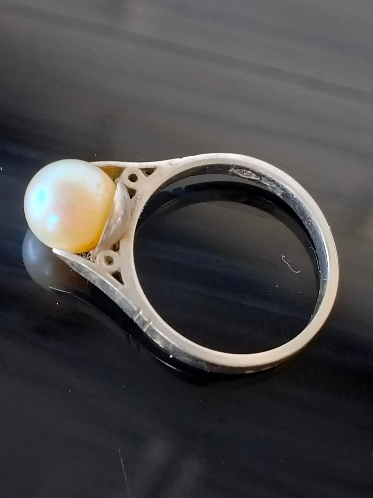 bague or blanc, Bijoux, Sacs & Beauté, Bagues, Enlèvement ou Envoi, Comme neuf, Blanc, Or