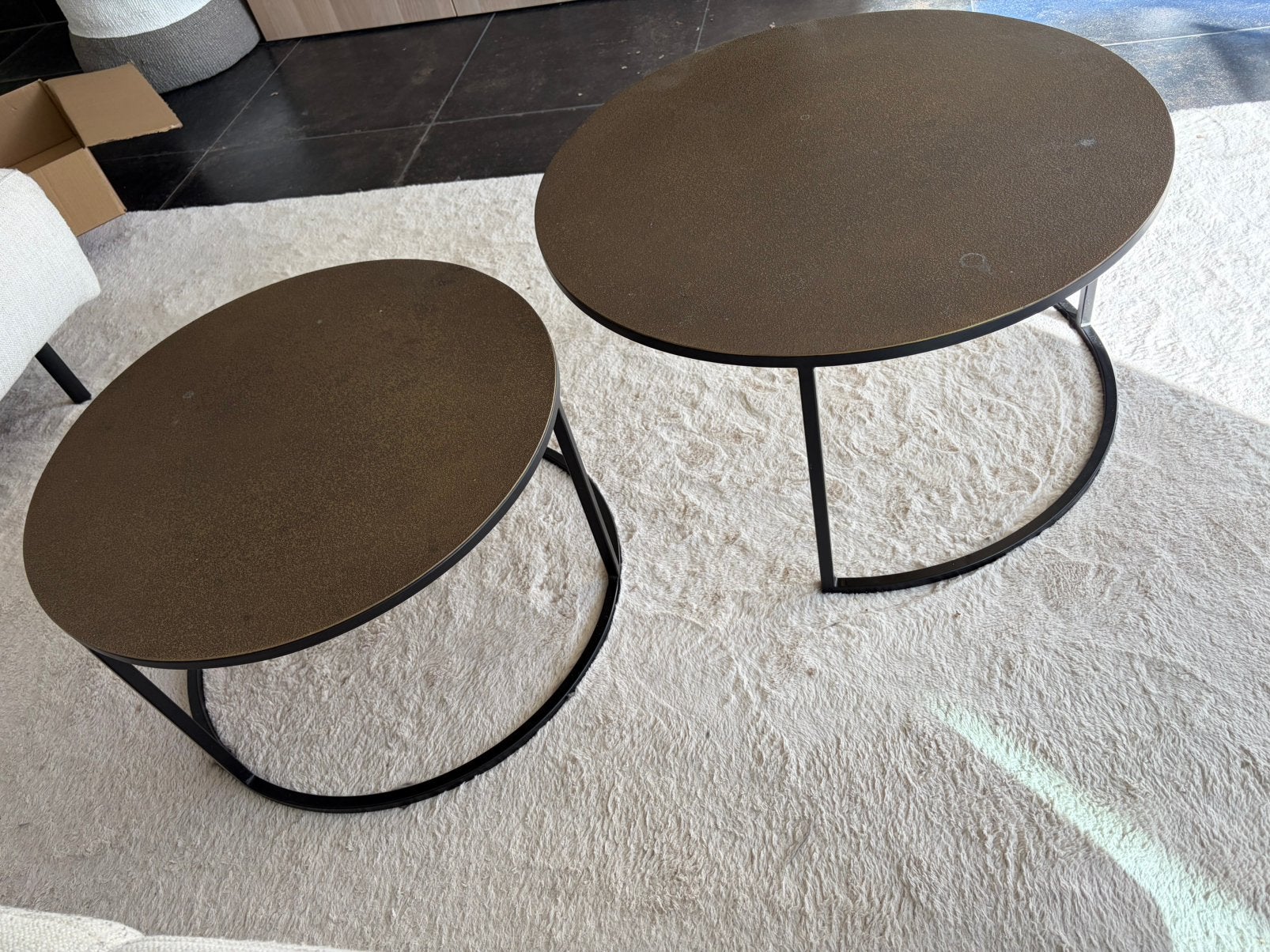 Salontafel rond 2 delig, Ophalen, Gebruikt, Rond