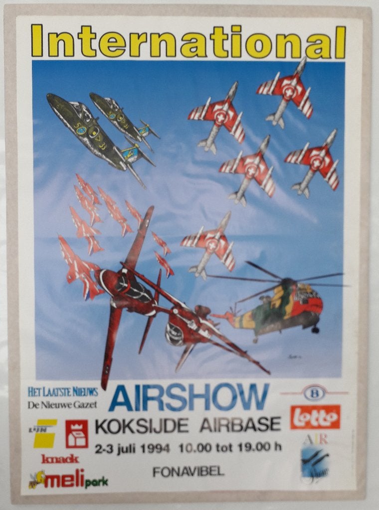 Affiche Airshow Koksijde 1994, Verzamelen, Ophalen of Verzenden