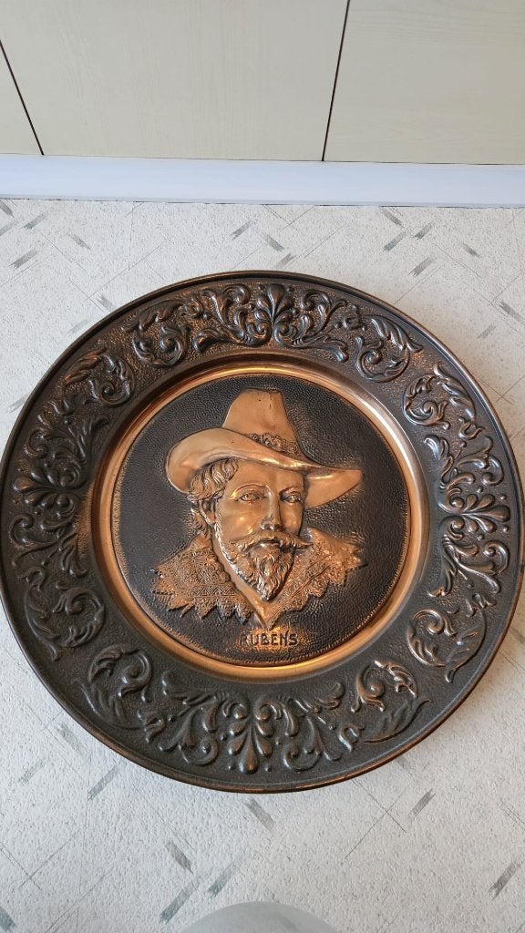 Hoogreliëf koperen wandplaquette - Peter Paul Rubens, Antiquités & Art, Curiosités & Brocante, Enlèvement