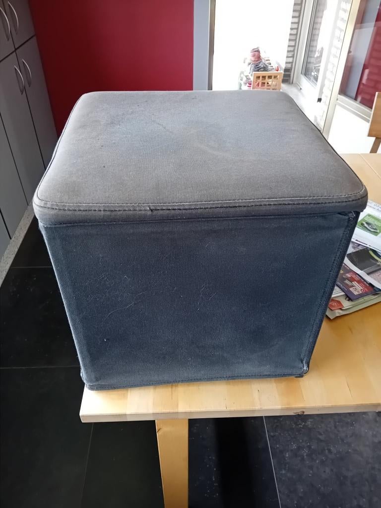 Ikea voetbank zwart, Enlèvement, Utilisé, Carré, Tissus