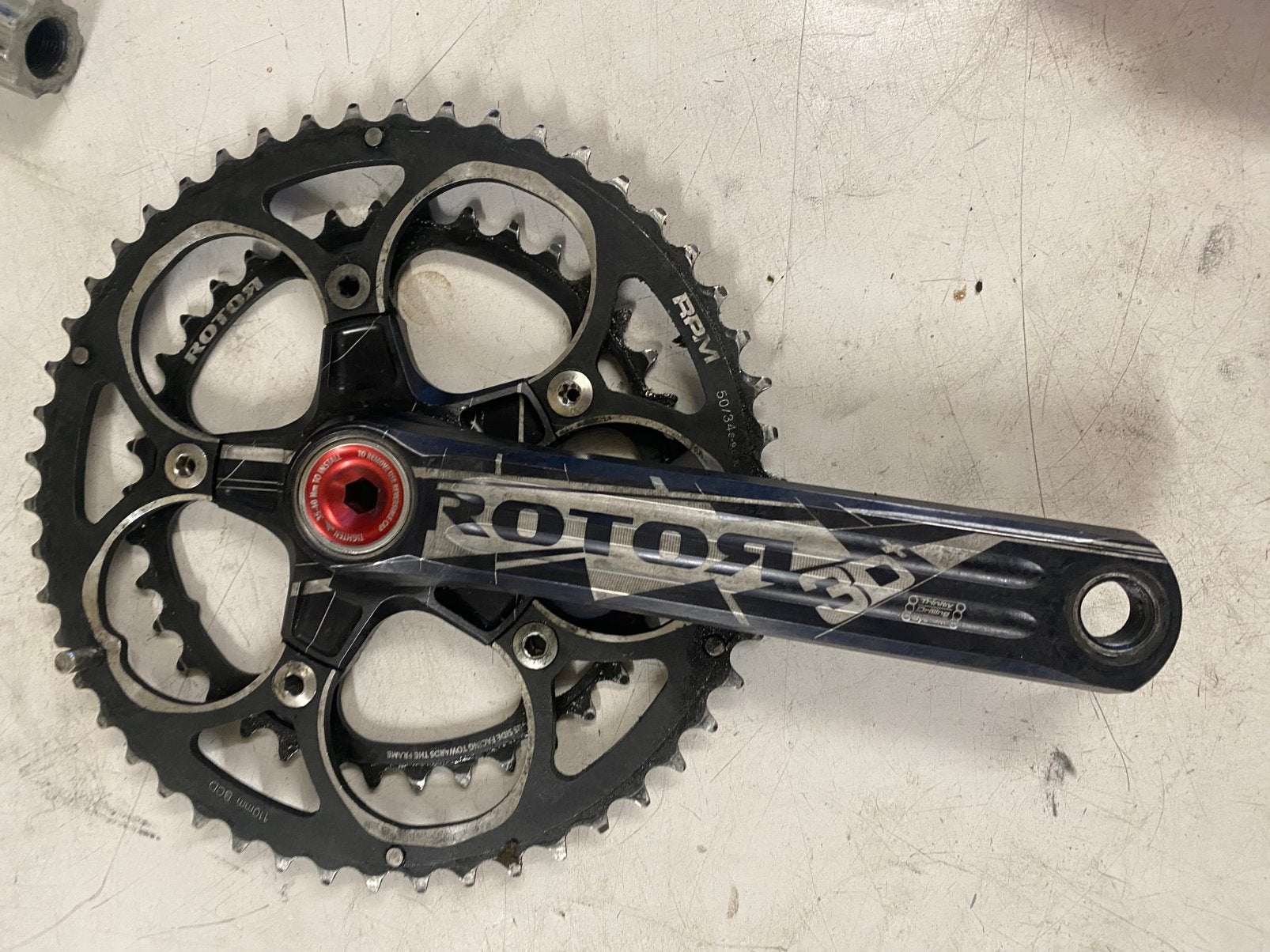 Rotor 3D+ Crankstel – 110 BCD – 50/34 Compact (UBB30), Fietsen en Brommers, Crankstel of Pedalen, Gravelbike, Ophalen of Verzenden
