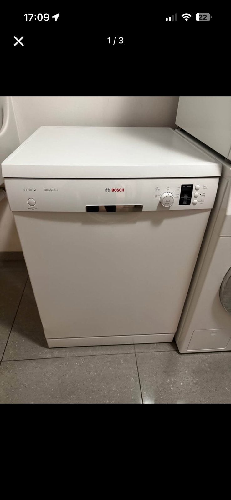 Bosch Vaatwasmachines, Electroménager, Lave-vaisselle, Classe énergétique A ou plus économe, 85 à 90 cm, Moins de 10 litres, Comme neuf