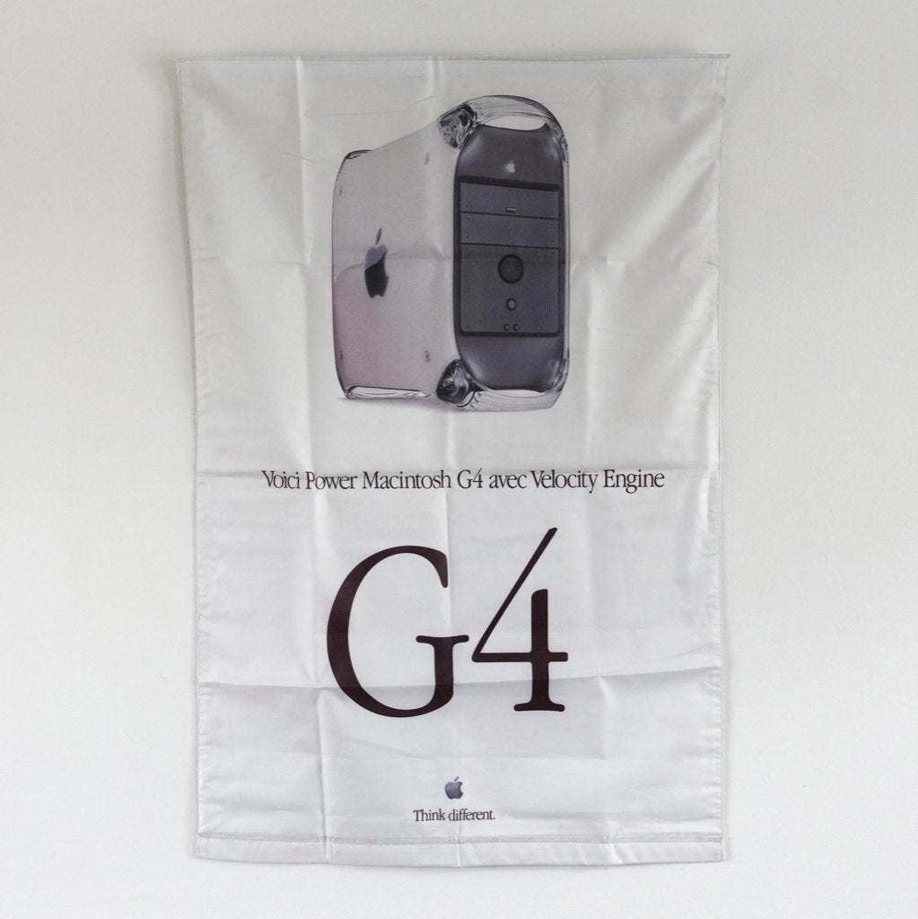 Rare "Apple PowerMac G4" Promo Banner – Double-Sided, Informatique & Logiciels, Ordinateurs Vintage, Enlèvement ou Envoi