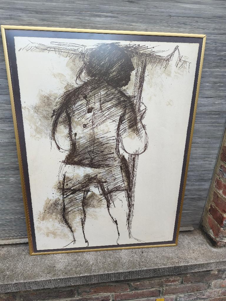 lithographie signe roger somville, Antiek en Kunst, Kunst | Litho's en Zeefdrukken, Ophalen of Verzenden