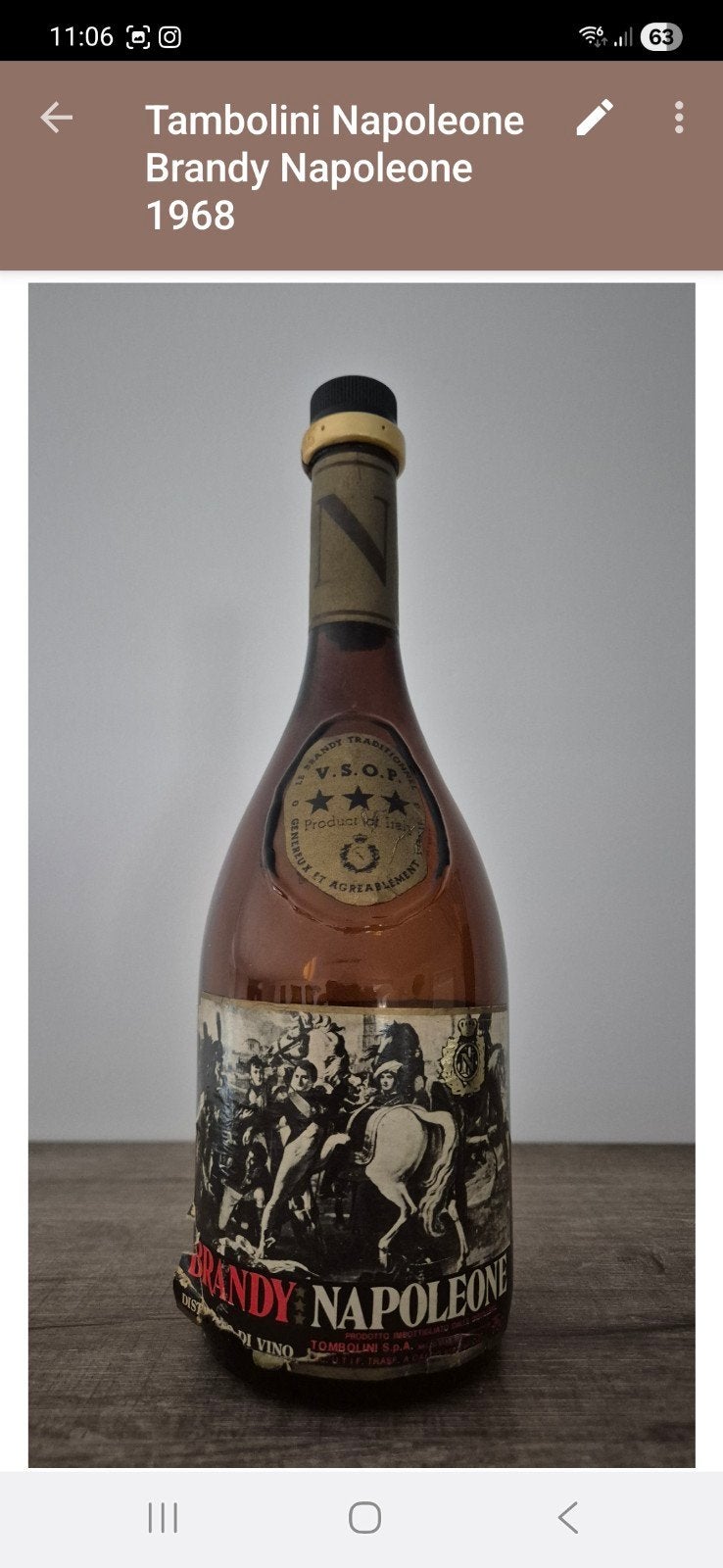 VINTAGE BOTTLE: Tambolini Brandy Napoleone 1968, Enlèvement ou Envoi