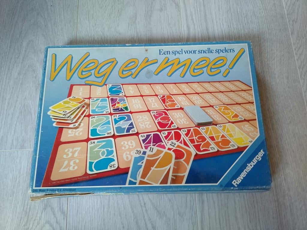 Vintage Gezelschapspel Weg Ermee! 1987 Ravensburger, Hobby en Vrije tijd, Gezelschapsspellen | Bordspellen, Ophalen of Verzenden