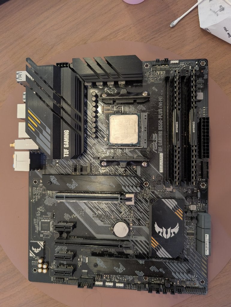 ASUS TUF B550-Plus WiFi + Ryzen 5 5600X + 16 GB DDR4, Computers en Software, Moederborden, Ophalen, Gebruikt, DDR4, Socket AM4