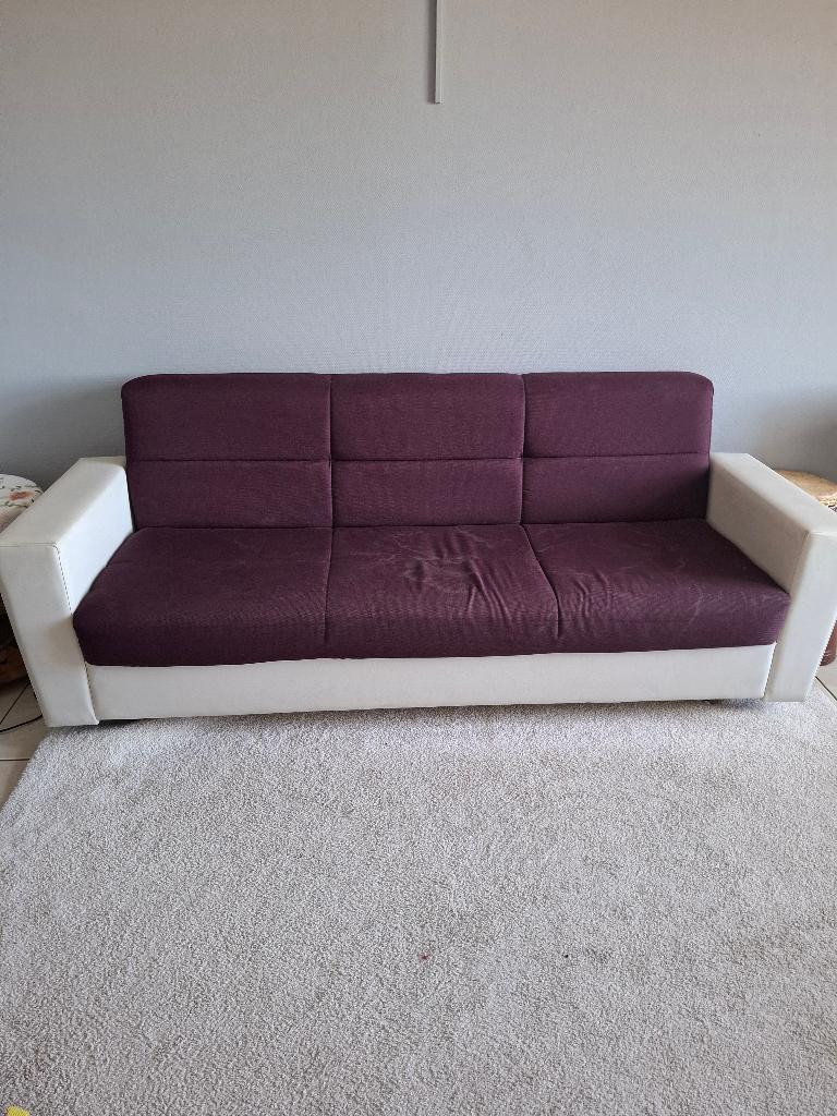 Canapé-lit gratuit à donner, Maison & Meubles, Utilisé, Crème, 220 cm, Enlèvement