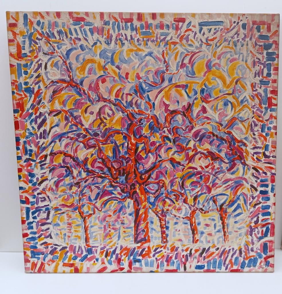 Peinture VANPOUCKE (Piet Mondrian) EXPRESSIONNISME, Antiquités & Art, Art | Peinture | Classique, Enlèvement ou Envoi