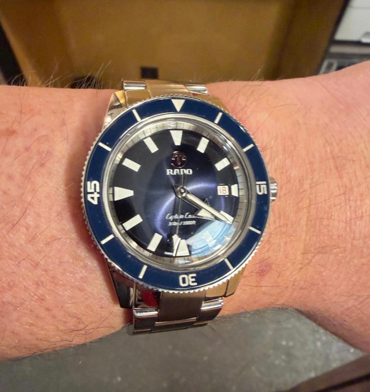 Montre Rado Captain Cook 300m, Handtassen en Accessoires, Horloges | Heren, Staal, Staal, Polshorloge, Zo goed als nieuw