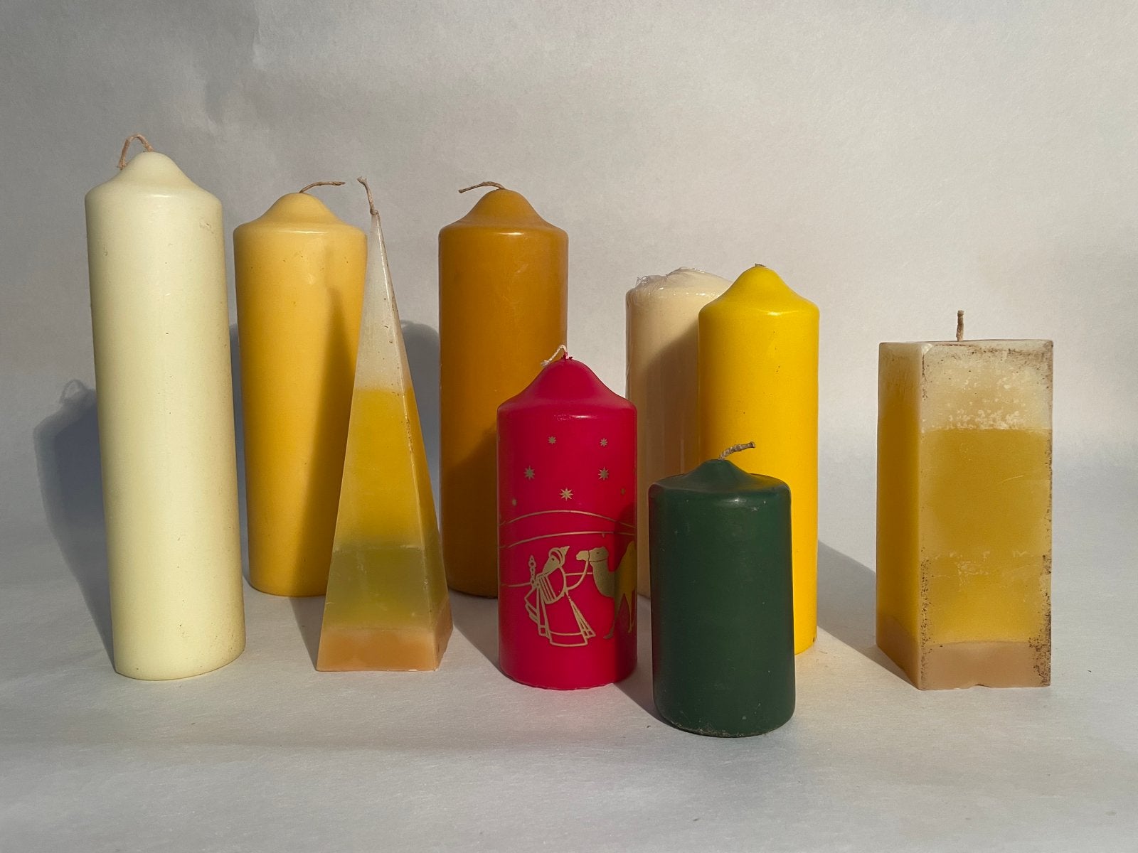 Bougies (9 pièces), Enlèvement, Bougie, Multicolore, 25 cm