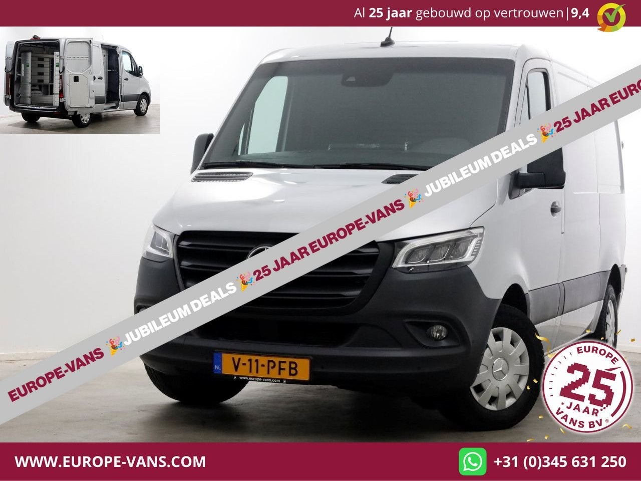 Mercedes-Benz Sprinter 314 CDI 143pk 9G Automaat L1H1 LED/AC, Auto's, Automaat, Mercedes-Benz, Bedrijf, Diesel
