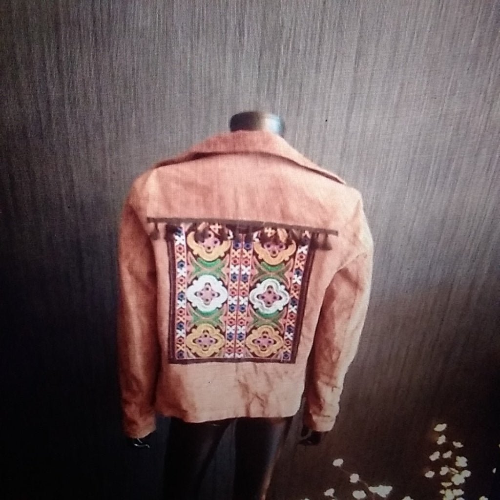 Uniek customized lederen jasje, Kleding | Dames, Jassen | Zomer, Lederen damesjas, Verzenden, Gedragen, Maat 38/40 (M)