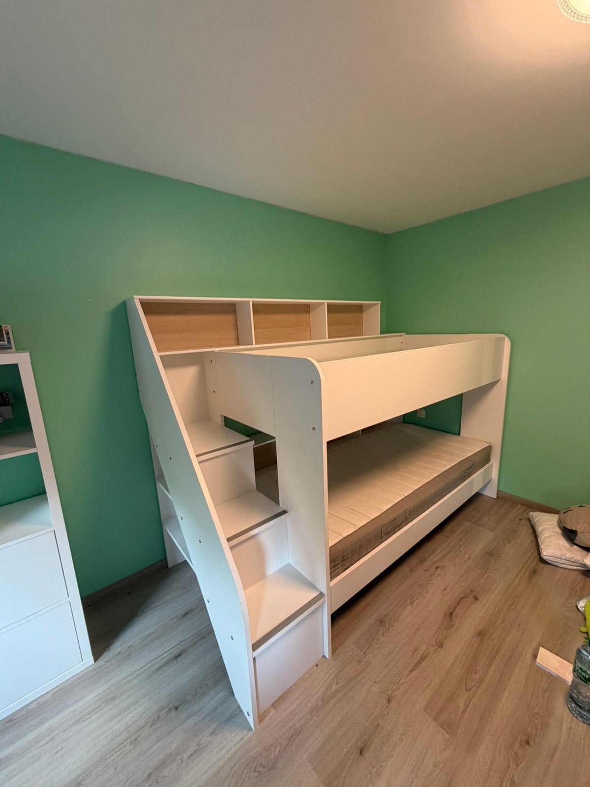 Lit superposé Parisot BIBLIOBED + 2 matelas, Enlèvement, Comme neuf