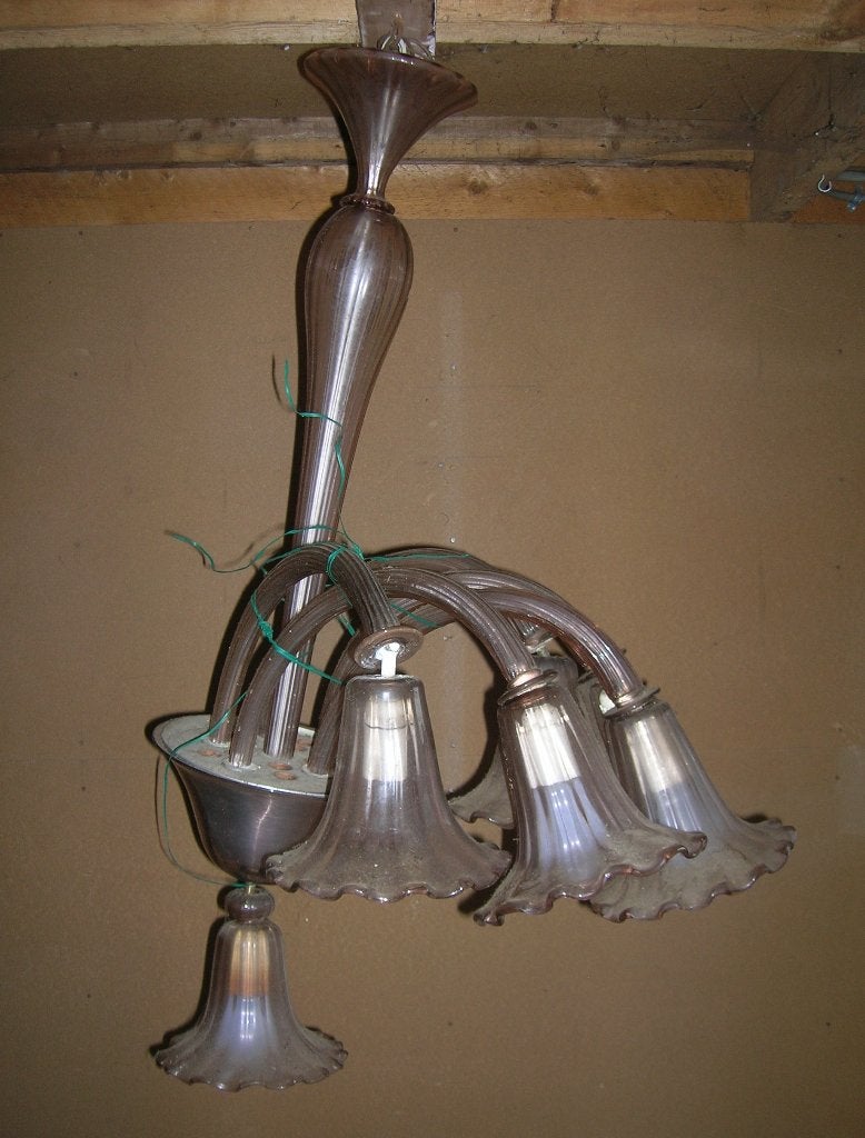 Antieke glazen luchter, Ophalen