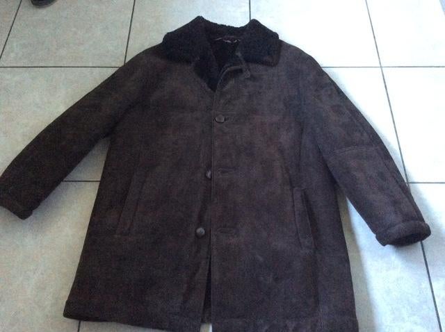 Donkerbruine herenjas - daim, Enlèvement, Porté, Taille 52/54 (L), Brun