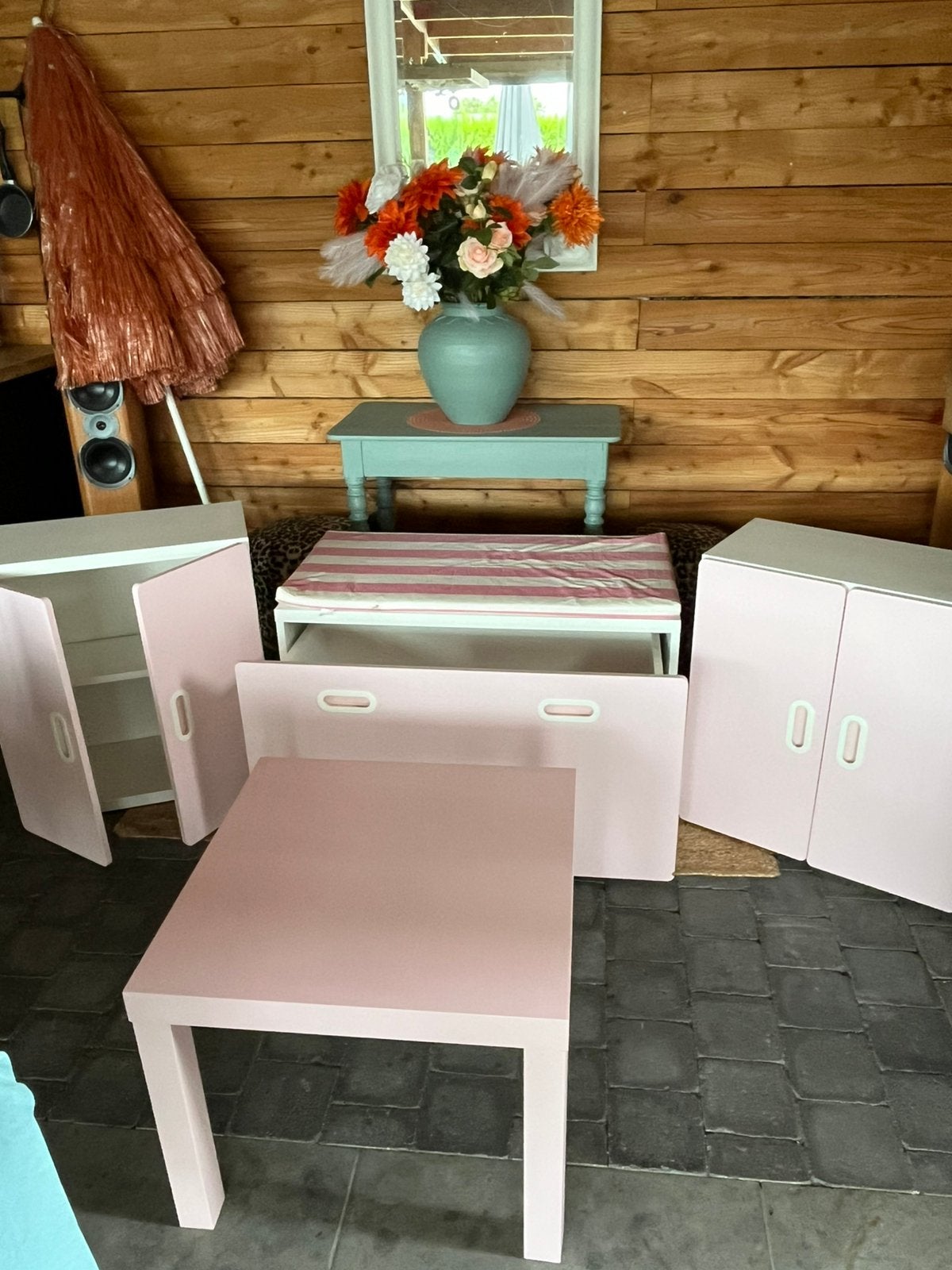 Set kasten, ladekast met kussen en tafel voor kinderkamer, Kinderen en Baby's, Ophalen, Zo goed als nieuw, Kast