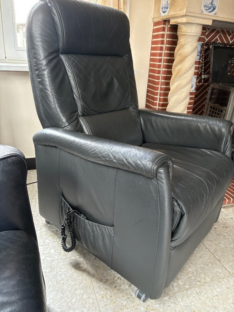 Lederen elektrische relaxzetel, Ophalen, Gebruikt, Leer