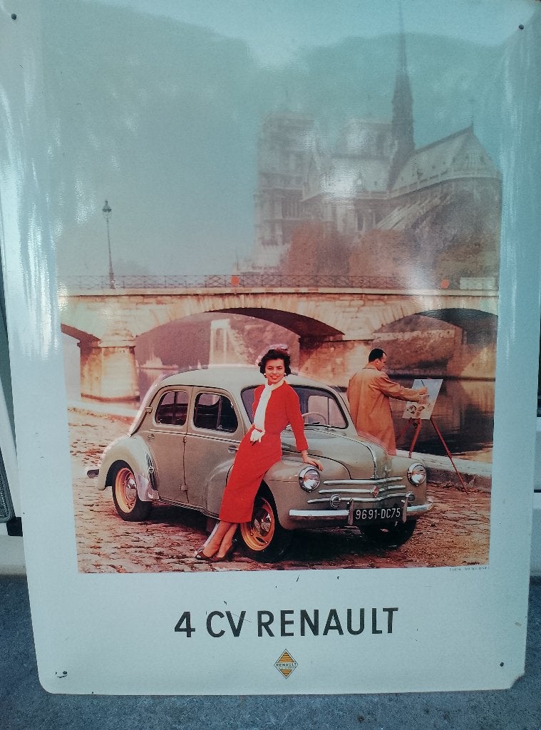Reclame bord Renault retro, Verzamelen, Ophalen, Gebruikt, Reclamebord