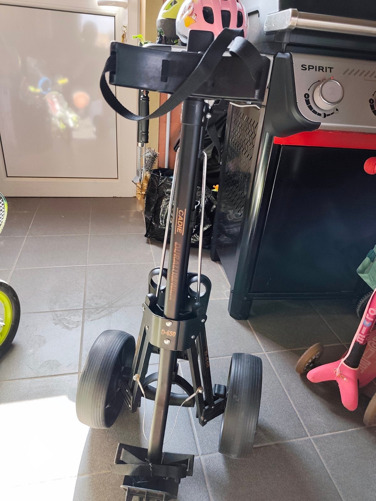 Chariot de golf manuel 2 roues - Cadie Duraluminum D-650, Enlèvement, Comme neuf, Sac