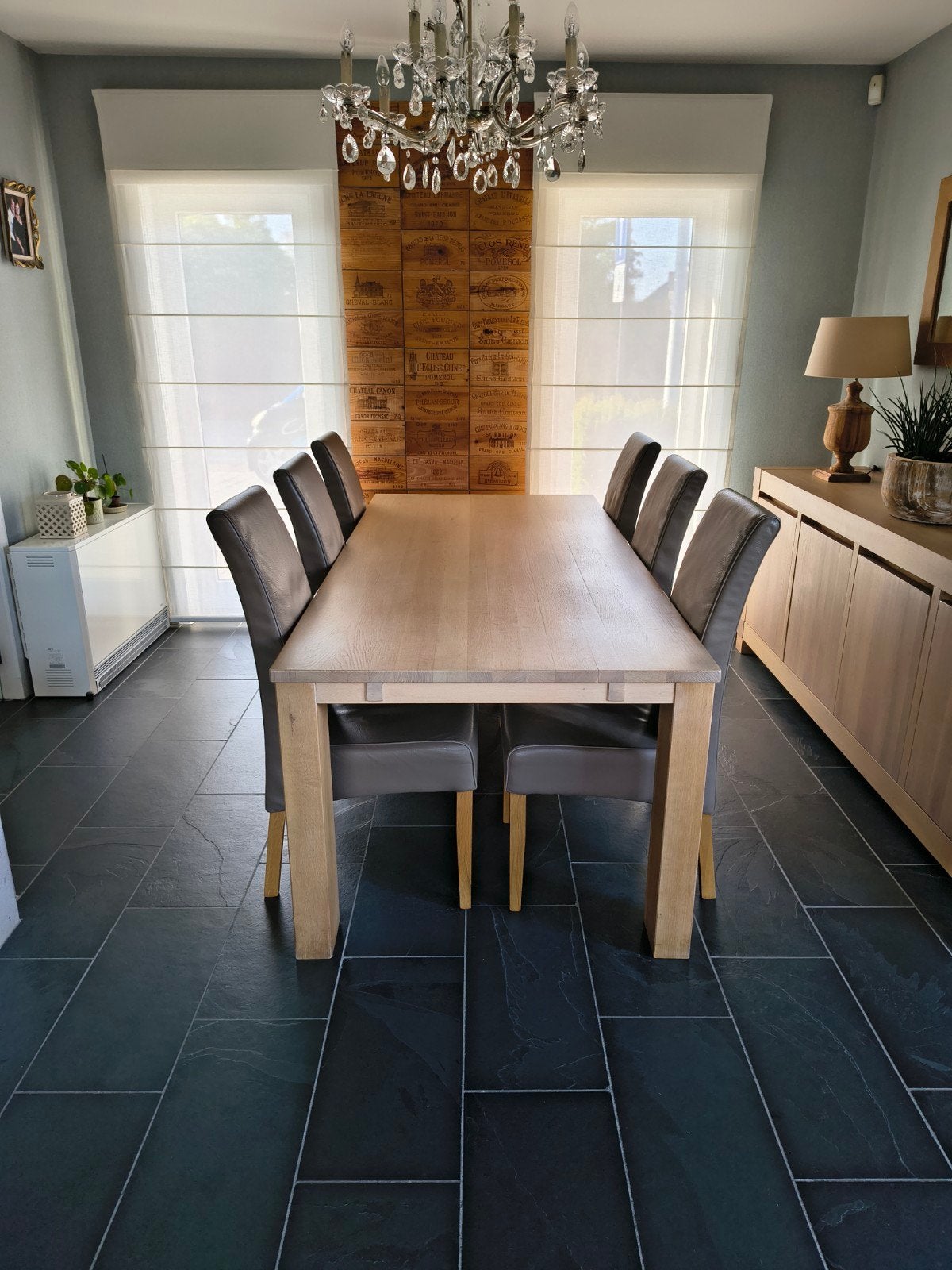 Eiken tafel met verlengstukken, Ophalen