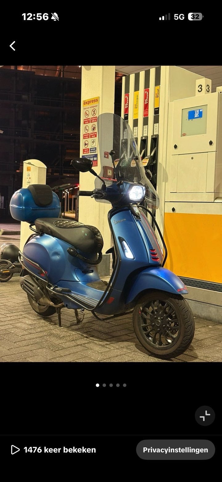 Vespa sprint 50cc - b klasse - blauw, Vespa S, Comme neuf, Classe B (45 km/h), Enlèvement