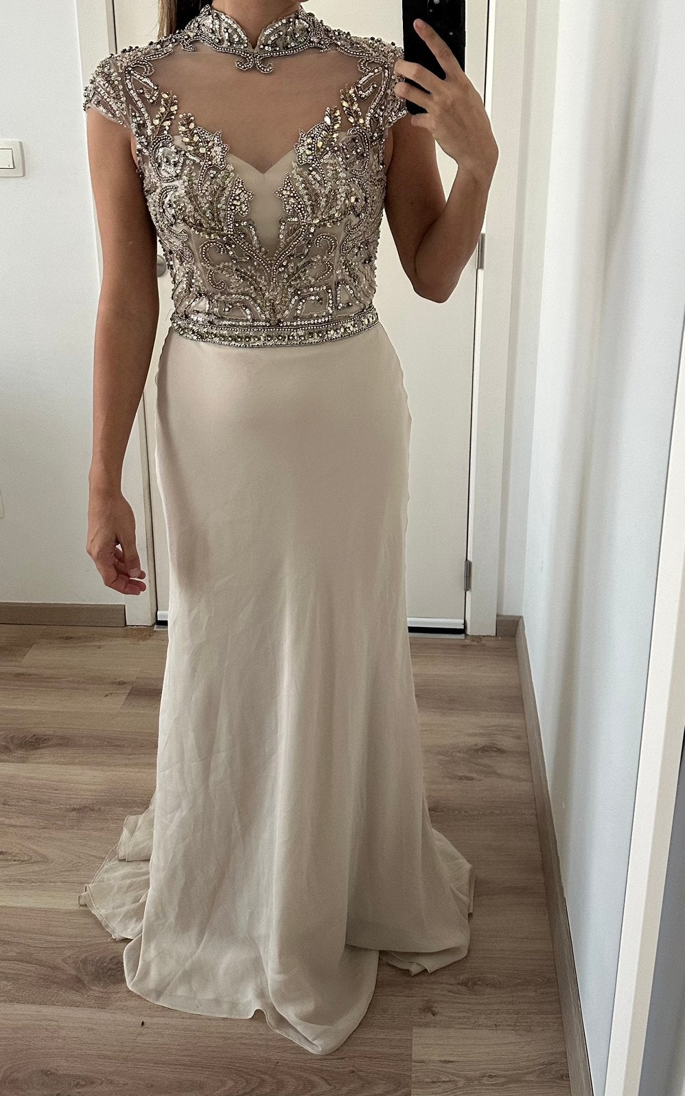 Avondjurk, Vêtements | Femmes, Enlèvement ou Envoi, Comme neuf, Taille 36 (S), Beige